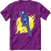 Dieren T-Shirt | Papegaai shirt Heren / Dames | Wildlife parrot cadeau - Paars - L