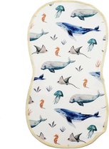Smeerlab zeedieren 100% organisch katoen - Spuugdoek - Spuuglap - Kraamcadeau - plastic vrij