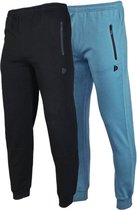 2- Pack Donnay Joggingbroek met elastiek - Sportbroek - Heren - Maat XXL - Black/Vintage blue