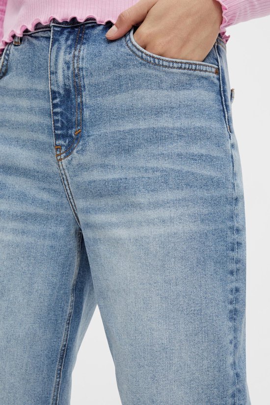 PIECES Holly High Waisted Wide Leg Jeans, blauw (medium blue denim), 30W / 32L