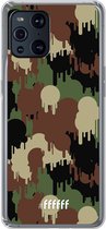 6F hoesje - geschikt voor OPPO Find X3 Pro -  Transparant TPU Case - Graffiti Camouflage #ffffff