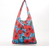 Eco Chic - Foldaway Shopper - A09BU - Blue - Poppies