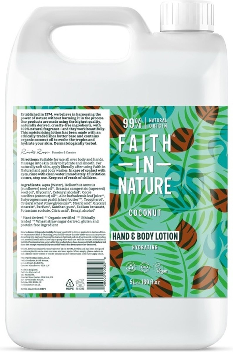 Faith In Nature Hand & body lotion coconut navulverpakking
