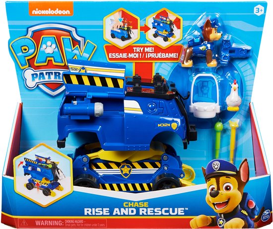 PAW Patrol - Transformerende Rise'n'Rescue-speelgoedvoertuig met actiefiguren en accessoires - stijlen kunnen variëren