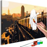 Doe-het-zelf op canvas schilderen - New York Subway.