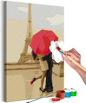 Doe-het-zelf op canvas schilderen - Kiss in Paris.