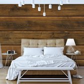 Fotobehangkoning - Behang - Vliesbehang - Fotobehang Muur van Hout - Houten Planken - Wooden Harmony - 150 x 105 cm