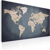 Schilderij - World Map: Shades of Grey.