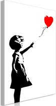 Schilderij - Little Girl with a Balloon (1 Part) Vertical.