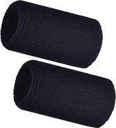 Arowell Premium Zweetband Polszweetband - sportarmband - 8 x 12 cm - Zwart - 2 Stuks