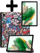 Samsung Galaxy Tab A8 Hoes Book Case Hoesje Met Screenprotector Bescherm Glas - Graffity