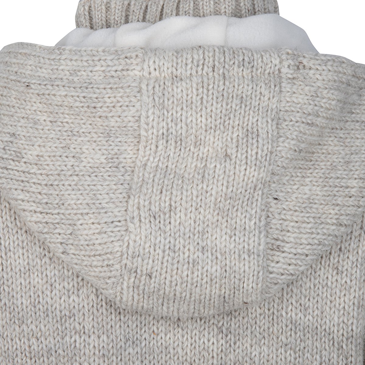 Gebreid Wollen Dames Vest van Schapenwol met Polyester Fleece voering en afneembare capuchon SHAKALOHA W Woodcord DLX 3XL Beige