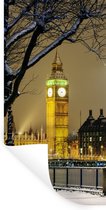 Stickers Stickers muraux - Hiver - Big Ben - Londres - 60x120 cm - Film adhésif