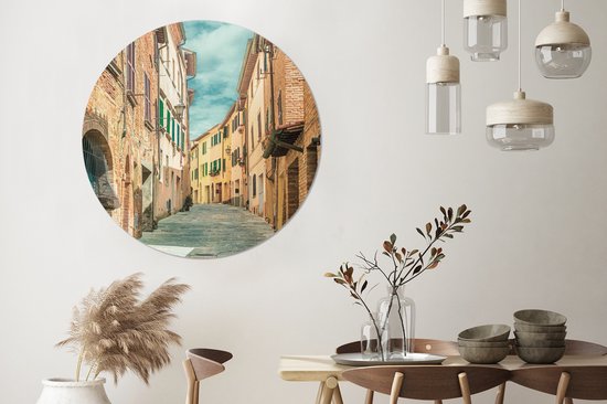 WallCircle - Wall Circle - Wall Circle Inside - Allée dans l'Italie Antique - 120x120 cm - Décoration murale - Peintures Ronds XXL