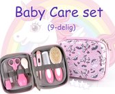 Baby verzorgingsset meisje (unicorn) | zacht baby borstelje, baby nagelknipper, nagelschaartje,... en nog veel meer! | 9-delig | kraamcadeau