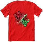 Bear / Bull Market - Crypto T-Shirt Kleding Cadeau | Dames / Heren / Unisex | Bitcoin / Ethereum shirt | Grappig Verjaardag kado | BTC Tshirt Met Print | - Rood - XXL