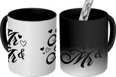 Magische Mok - Foto op Warmte Mokken - Koffiemok - Trouwen - 'Mr & Mr' - Spreuken - Quotes - Magic Mok - Beker - 350 ML - Theemok - Mok met tekst