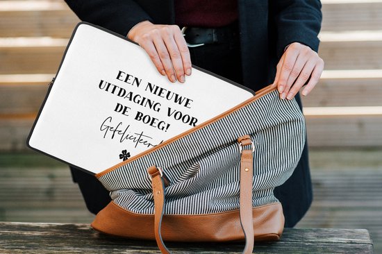 Housse pour ordinateur portable 13 pouces - Proverbes - Citations - Travail - Un nouveau défi en vue ! Toutes nos félicitations ! - Housse pour ordinateur portable