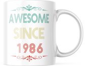 Verjaardag Mok awesome since 1986 | Verjaardag cadeau | Grappige Cadeaus | Koffiemok | Koffiebeker | Theemok | Theebeker