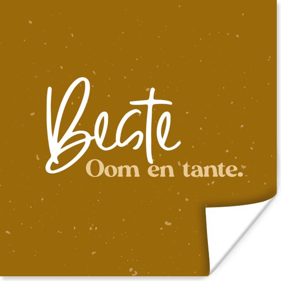 Poster Goud - 'Beste oom en tante' - Quotes - Spreuken - 50x50 cm