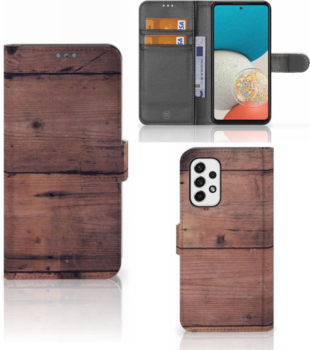 Samsung Galaxy A53 Book Style Case Old Wood