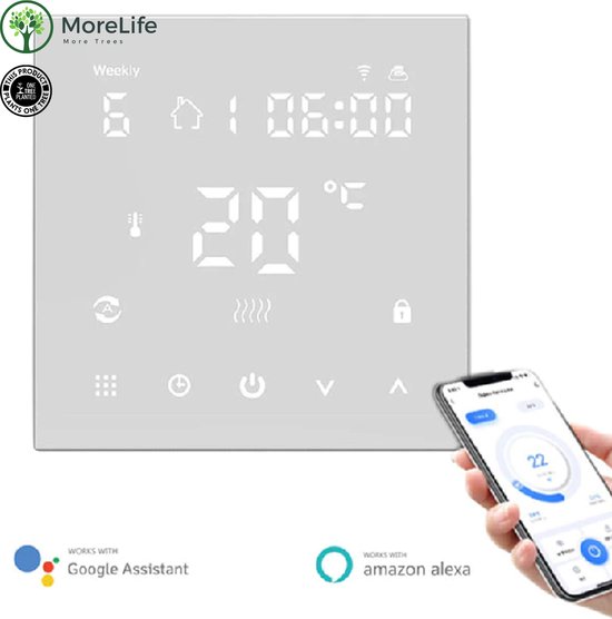MoreLife Slimme Thermostaat - Thermostaat voor Elektrische Vloerwarming -  Slimme... | bol.com