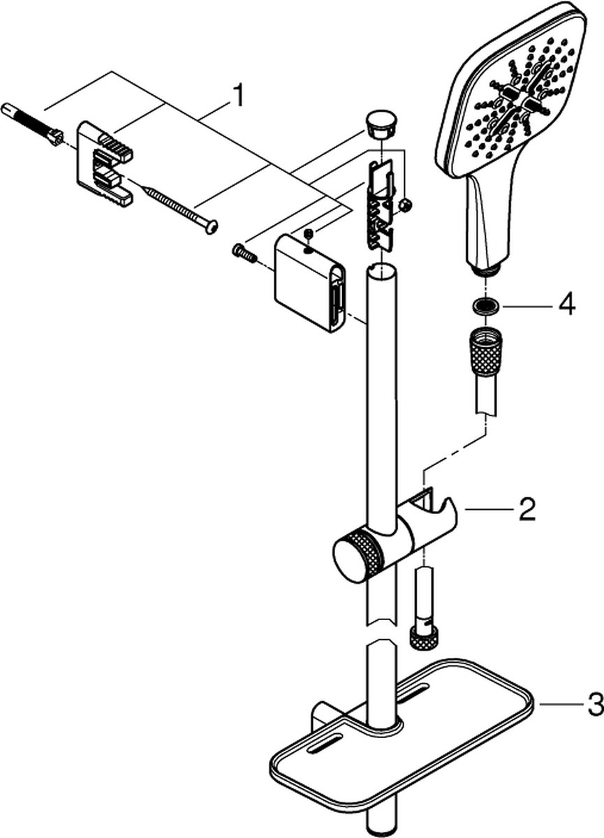 Grohe Nederland Rainshower SmartActive / 130 Cube Doucheset 3 straalsoorten, Glijstangcombinatie
