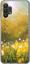 Geschikt voor Samsung Galaxy A32 5G hoesje - Bloemen - Zomer - Aquarel - Siliconen Telefoonhoesje