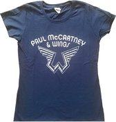 Paul McCartney Dames Tshirt -S- Wings Logo Blauw