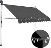 Decoways - Luifel handmatig uittrekbaar met LED 250 cm antraciet