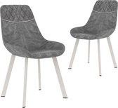 Decoways - Eetkamerstoelen 2 stuks kunstleer zwart