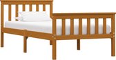 Decoways - Bedframe massief grenenhout honingbruin 100x200 cm