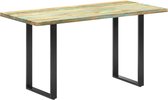 Decoways - Eettafel 140x70x76 cm massief gerecycled hout