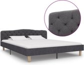 Decoways - Bedframe stof donkergrijs 180x200 cm