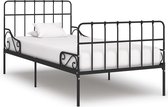 Decoways - Bedframe met lattenbodem metaal zwart 100x200 cm