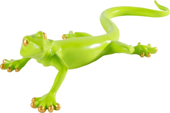 Gecko aux yeux et aux orteils dorés 60x21x13 cm