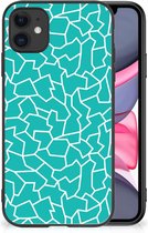 Telefoonhoesje iPhone 11 Back Case Siliconen Hoesje met Zwarte rand Cracks Blue