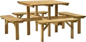 Decoways - Picknicktafel 4 zijden 172x172x73 cm geïmpregneerd grenenhout