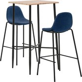 Decoways - 3-delige Barset stof blauw
