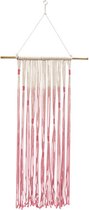 Decoartieve hanger - Macrame Koord - Roze Wit - 95x40x2 cm - Sarana - Fairtrade Indonesie - Fairtrade