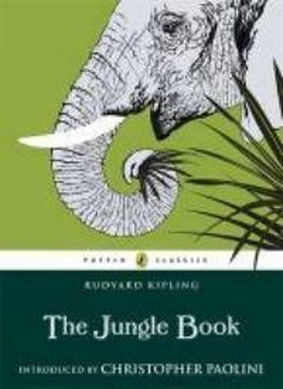 The Jungle Book - Rudyard Kipling. Puffin Classics. Un éléphant sur fond vert.