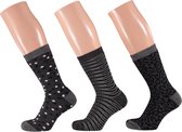 Badstof dames sokken | Multi Grijs | 6 Pak | Maat 36/41 | Uniek motief | Warme sokken dames | Sokken dames | Wintersokken dames | Dikke sokken dames | Apollo