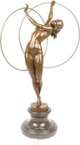 Bronzen Beeld Hoepel Danseres 26x19x69 cm