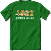 1932 Limited Edition T-Shirt | Goud - Zilver | Grappig Verjaardag en Feest Cadeau Shirt | Dames - Heren - Unisex | Tshirt Kleding Kado | - Donker Groen - L