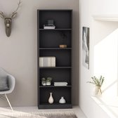 Decoways - Boekenkast met 5 schappen 60x24x175 cm spaanplaat grijs