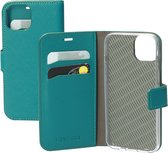 Mobiparts Saffiano Wallet Case Apple iPhone 13 Mini Turquoise hoesje