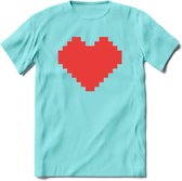 Valentijn Hart T-Shirt | Grappig Valentijnsdag Cadeautje voor Hem en Haar | Dames - Heren - Unisex | Kleding Cadeau | - Licht Blauw - L