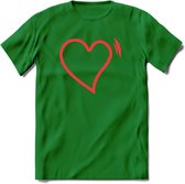 Valentijn Hart T-Shirt | Grappig Valentijnsdag Cadeautje voor Hem en Haar | Dames - Heren - Unisex | Kleding Cadeau | - Donker Groen - 3XL