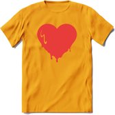 Valentijn Hart T-Shirt | Grappig Valentijnsdag Cadeautje voor Hem en Haar | Dames - Heren - Unisex | Kleding Cadeau | - Geel - XL