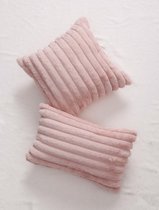 kussenhoes | Sierkussen| Ribstof (extra dik en extra zacht) | 30x50 CM | Licht Roze